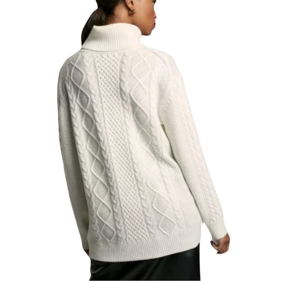 Aritzia BABATON Erickson Cable Knit Turtleneck Sweater Cream - Picture 2 of 8